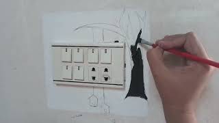 Diy switch board art ideas ✨ Switchboard painting 🎨 Wall painting Simple and easy painting  Ideas🎨