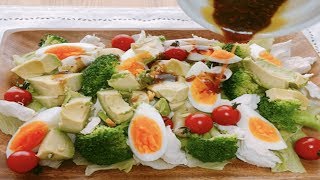 かんたん野菜たっぷりサラダ　手作りドレッシングのレシピ｜Vegetable salad handmade dressing