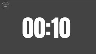 10 Seconds Countdown Timer (in Dark Grey Background)