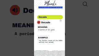 Meaning of Word  DECADE #shortvideo #english #learning