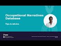 WFOT Occupational Narratives Database Tips & Advice