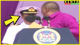 "WEWE ULIKATWA MSHAHARA?" Uhuru asks Bodyguard during Labour Day 2022 celebrations 😂