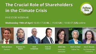 Investor Webinar: The Crucial Role of Shareholders in the Climate Crisis