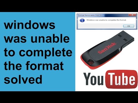 how to fix windows was unable to complete the format