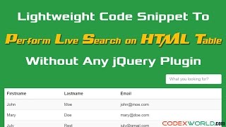 Perform Live Search and Filter on HTML Table using jQuery