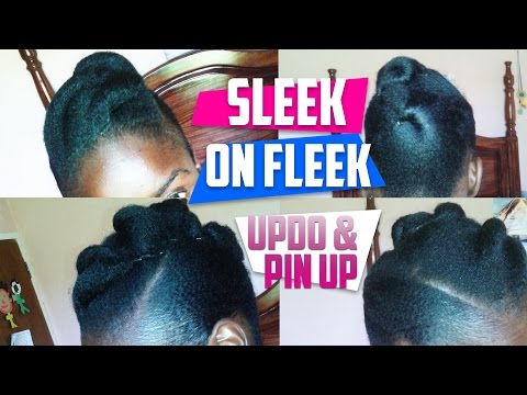 Sleekest Pin Up Natural Hairstyle For Short To Medium Length Hair Updo