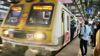 Mumbai Local Train Arrival and Departure from Sewri Railways Station Mumbai