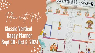 Plan with Me // Vertical Happy Planner Layout // Sept 30-Oct 6, 2024