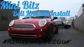 MINI Bitz Belt Line Kit Black Out Installation Carbon Look