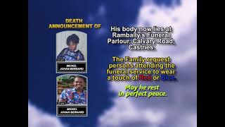 Mickel Johan Bernard ~ Short Obituary