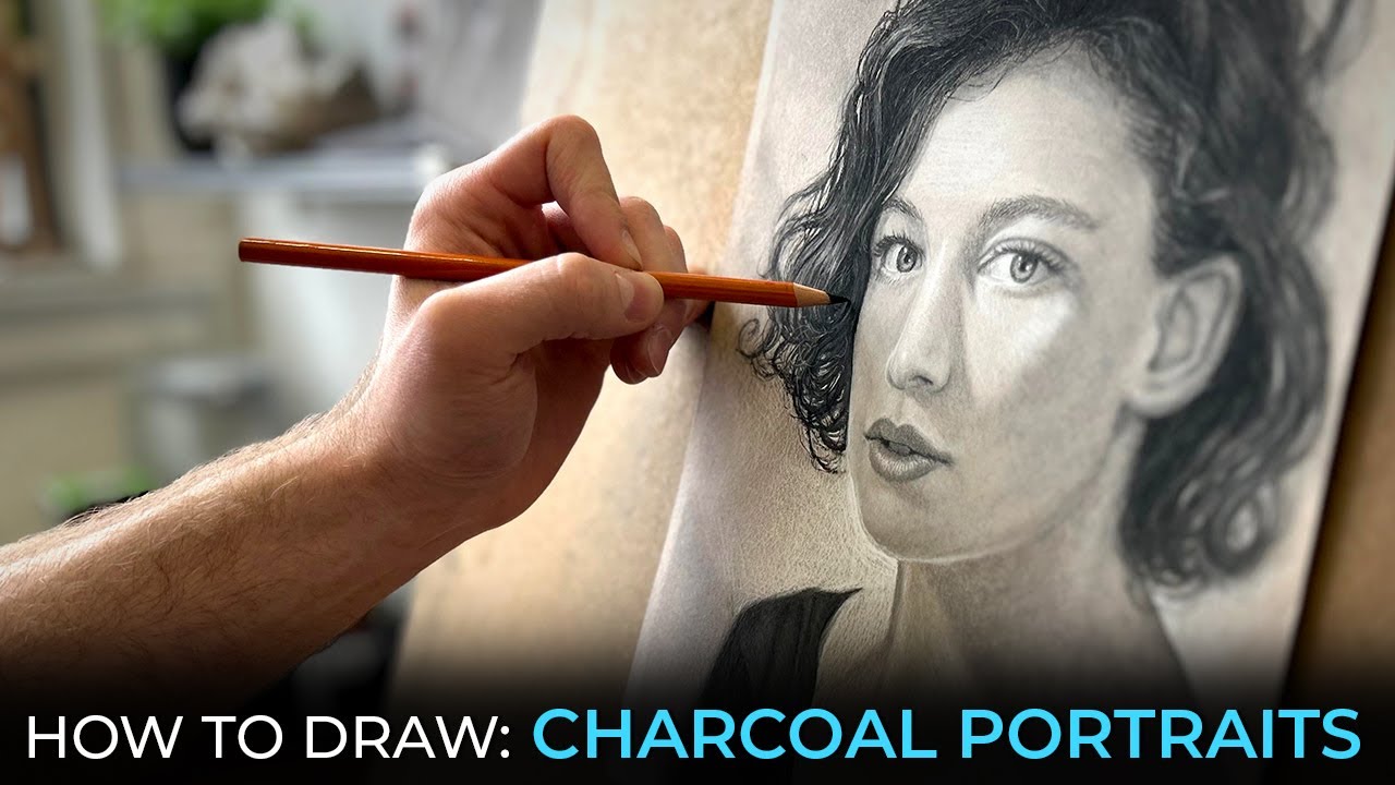Drawing Tutorial How To Draw A Charcoal Portrait Speed Drawing