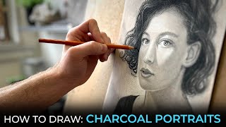 Drawing Tutorial | How to Draw a Charcoal Portrait | Speed Drawing Timelapse | Process Breakdown