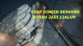 Contoh evaporator AC 1 jalur tanpa percabangan, anti dingin separoh / mampet