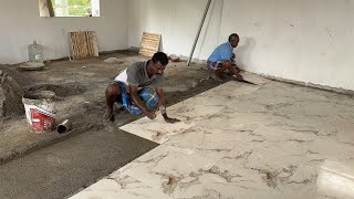 Tile Floor Construction_2×2ft MAT Tile Install Accurately|Floor Tile Design|How To Prepare Tile fix