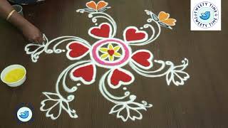 5x3 Pullikolam❤️ | புள்ளி கோலம்💕 | Daily kolam//Colour kolam #colourkolam #dailykolam #pullikolam