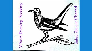 How to draw Magpie step by step (very easy)||  দোয়েল পাখি আঁকা|| পাখি আঁকার সহজ উপায