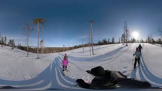 VR 360 video - Virtual snowshoe adventure, Wild Taiga Finland