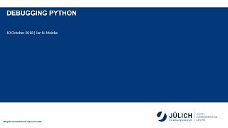 20181010 1020 Python, Debugging - Meinke, Zimmermann