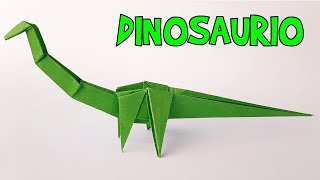 origami de un dinosaurio diplodocus facil de papel, papiroflxia | wilys