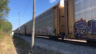 CSX 7231 leads a long M280 out of Maxwell Yard on 11-9-24