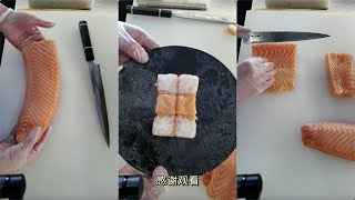 我今天教大家如何制作三文鱼卷今日はサーモンロールの作り方を教えます #sushi #寿司