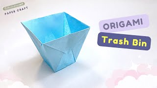 Easy! Origami Trash Bin | DIY Origami Paper Box | Easy Paper Crafts