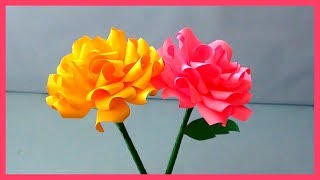 DIY Very Easy & Simple Realistic Paper Rose | How to Make Paper Rose Flower Tutorial