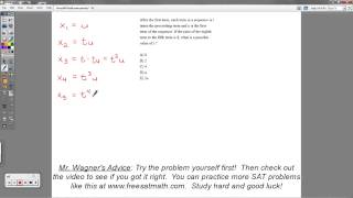 SAT Math - Question #54 (Sequences)