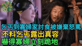 乞丐到寡婦家討食，寡婦嫌棄怒罵，不料乞丐露出真容，嚇得寡婦立刻跪地 | 民間故事