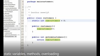 JAVA - Lesson #74 - Static Variables, Methods, Overloading