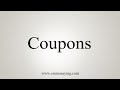 How To Say Coupons