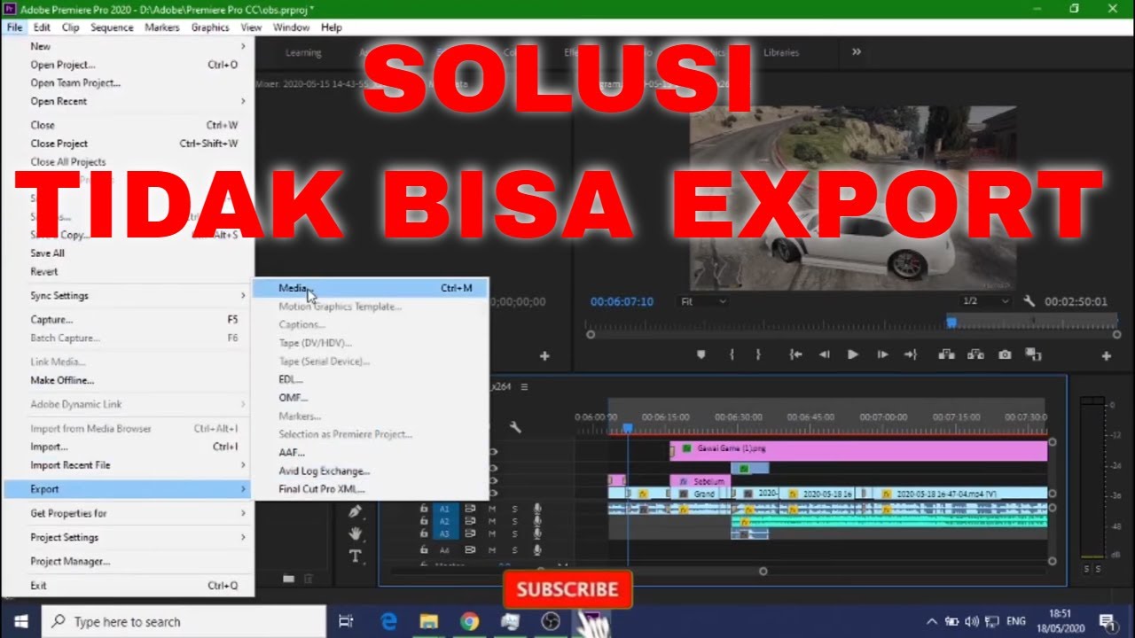 Cara Mengatasi Error Export Adobe Premiere Pro Terbaru || Fix Error ...