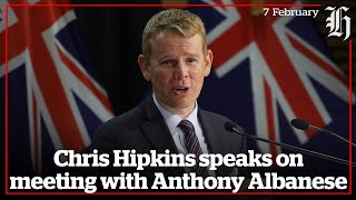 Chris Hipkins speaks on meeting with Anthony Albanese. | nzherald.co.nz
