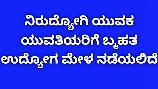 ನಿರುದ್ಯೋಗಿ ಯುವಕ ಯುವತಿಯರಿಗೆ ಬ್ಮಹತ ಉದ್ಯೋಗ ಮೇಳ ನಡೆಯಲಿದೆ!