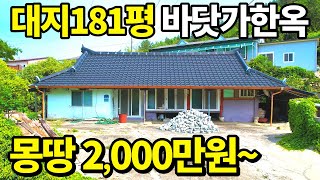 대지181평 바닷가 한옥주택~ 몽땅 2,000만원~ 이 집 완전 대박이다~ 땅땅정보통이 완벽하게 준비한 역대급 바닷가 5분 시골집~ 놓치지 마세요