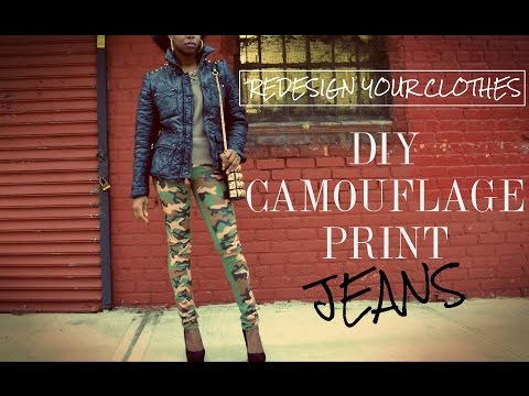 DIY Camouflage Print Jeans-(RYC)1 DIY Camouflage Print Jeans-(RYC)1