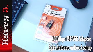 USB Wifi Adapter AC600Mbps 5ghz  unbox & setup