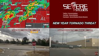 New Year Tornado Threat 1-1-2022 - LIVE Storm Chasers