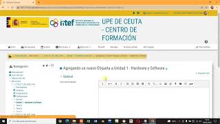 03 Iniciación Moodle SED: Crear una etiqueta de texto