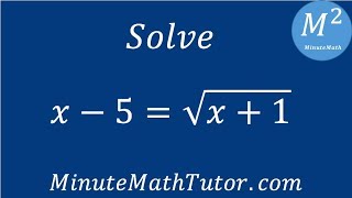 Solve x-5=sqrt(x+1)