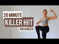 20 MIN FULL BODY HIIT ADVANCED: No Equipment,No Repeat: Sweaty Calorie Burner🔥 Home Workout