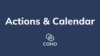 COHO Actions & Calendar Webinar