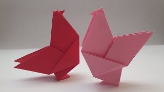 If you fold a cock, DIY handmade art origami, origami teaching video