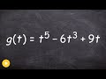 Find the Zeros & Multiplicity of a Polynomial Function to Fifth Degree