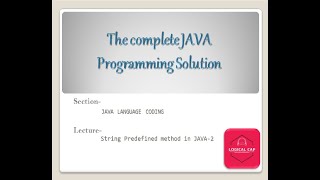 String predefined method in JAVA ~Lecture-2