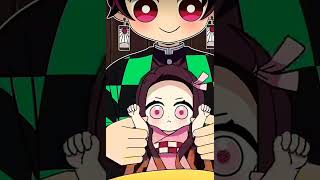 Nezuko so cute playing drums with Tanjiro ☺️