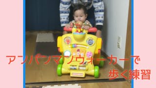 アンパンマンウォーカーで歩く練習