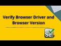 5min Selenium Tutorial: Verify Browser And Browser Driver Executable Version in Windows
