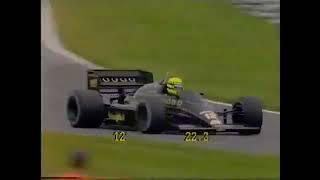 Ayrton Senna dancing with his Lotus. Senna voando em Brands Hatch.