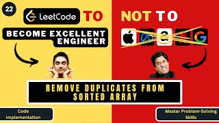 Remove Duplicates from Sorted Array | Code Implementation | Leetcode 26 | Progression90
